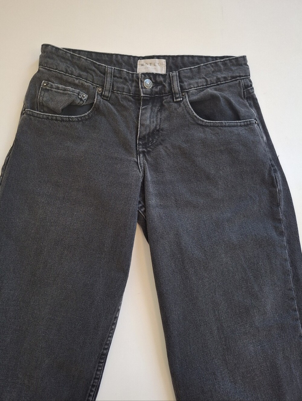 Motel Rocks Low Rise Wide Leg Jeans - Picture 2 of 7